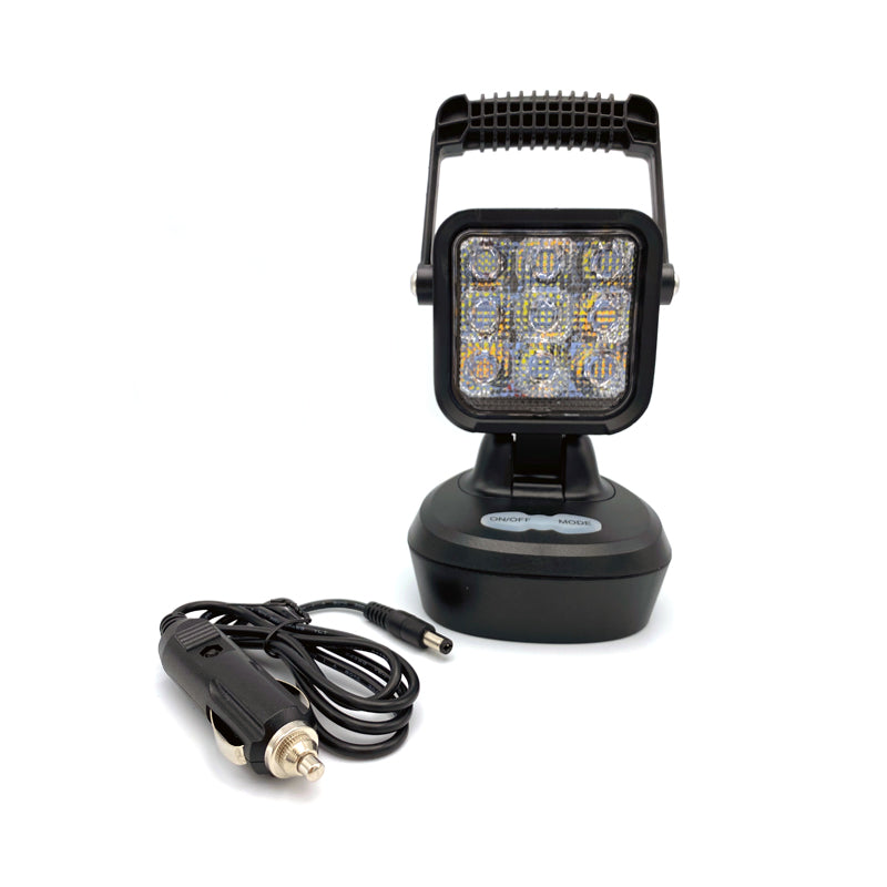 Magnetic Battery Powered Worklight with Amber Warning Beacon