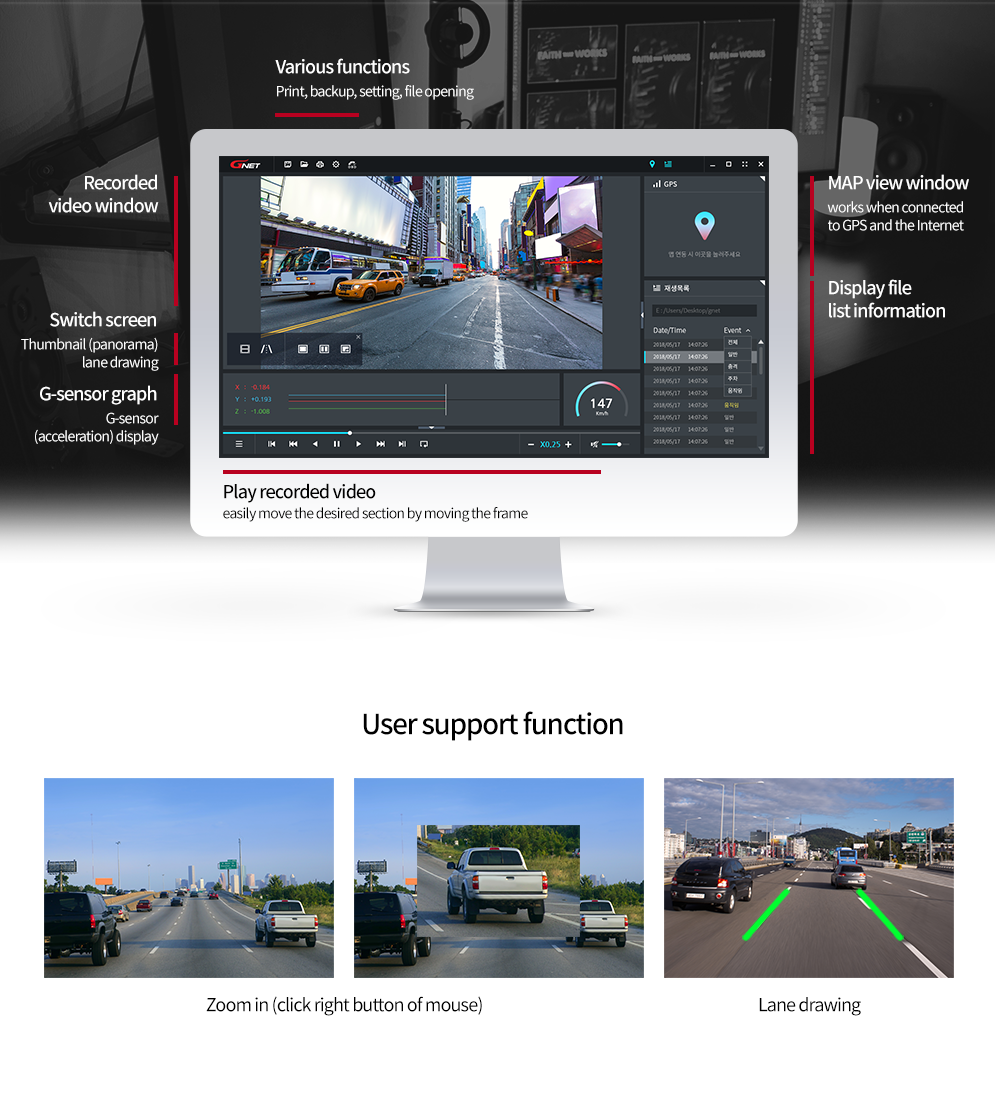 G-ON 2 2K QHD Forward Facing Dashcam - Hardwire Option