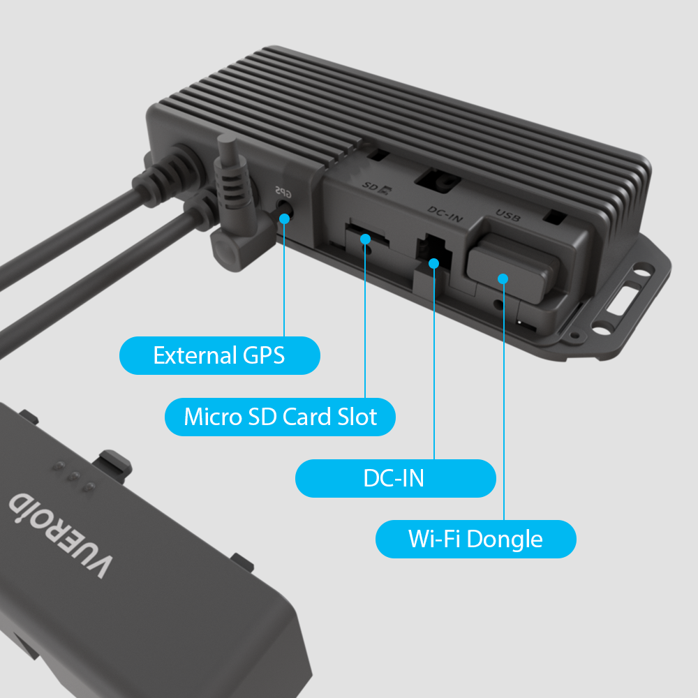 Vueroid D40 Q2 QHD Forward and Rear Dashcam Package