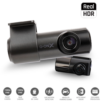 G-ON X HD Forward and Rear Dashcam -  Hardwire Option