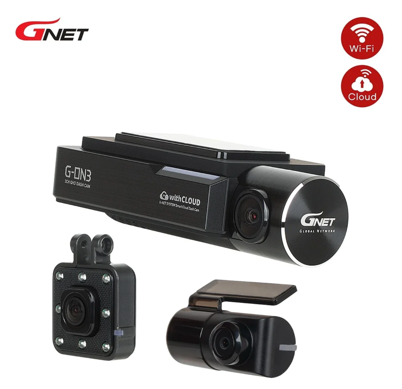 G-ON 3 2K QHD Forward FHD Rear and Internal Dashcam -  Hardwire Option