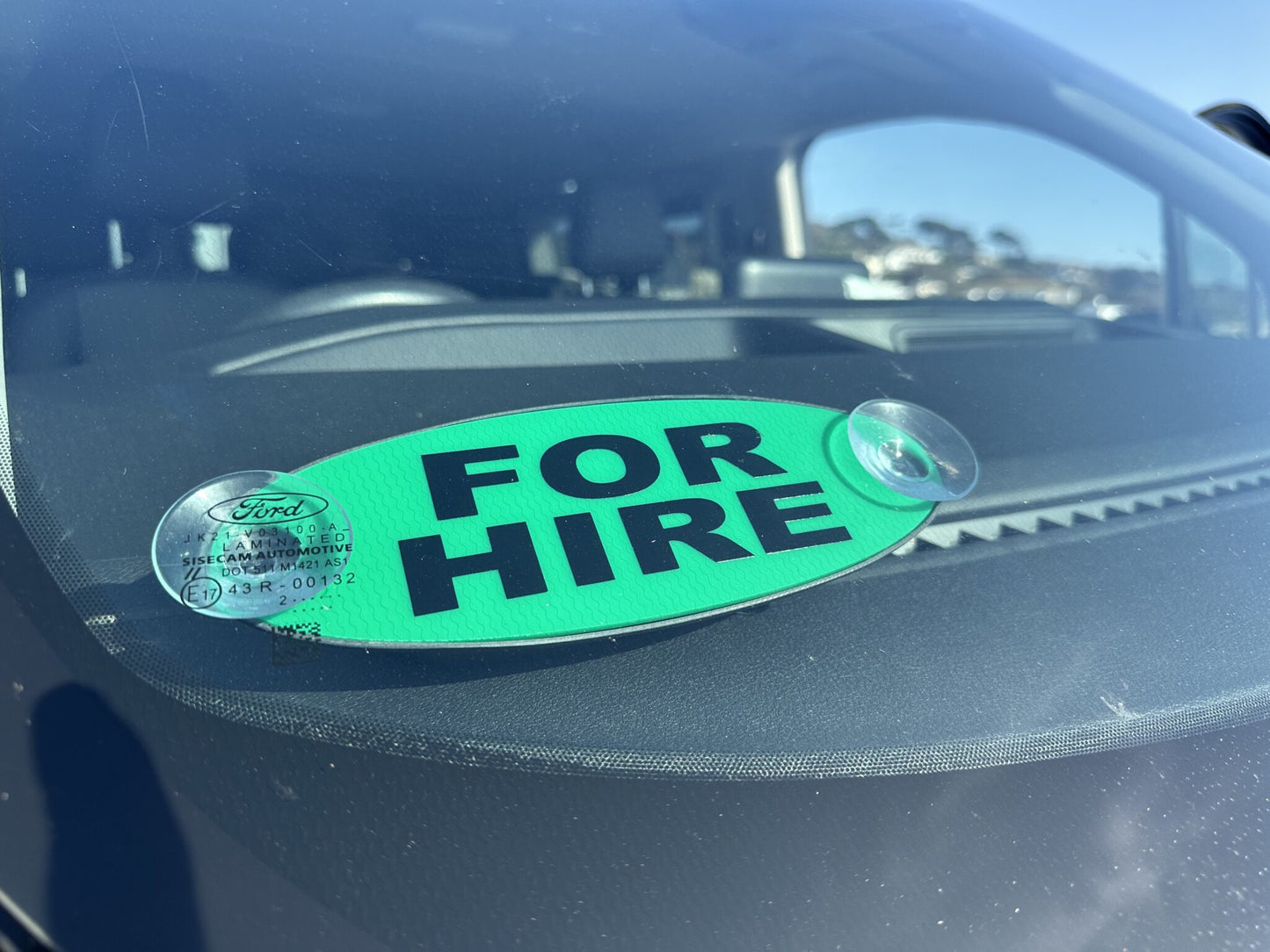 Taxi "For Hire" Windscreen Sign