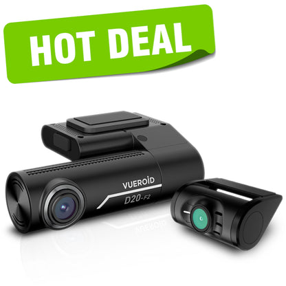 Vueroid D20-F2 Forward and Rear HD Dashcam